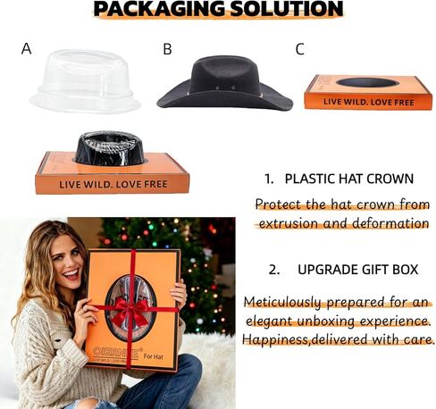 قبعة رعاة البقر Cattleman للرجال والنساء مع قبعة مزرعة عريضة عريضة 3.74 بوصة in Kuwait