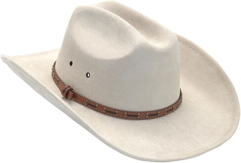 قبعة رعاة البقر Cattleman للرجال والنساء مع قبعة مزرعة عريضة عريضة 3.74 بوصة in Kuwait