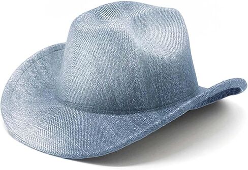 Denim Cowboy Hat Y2k Western Cowboy Hat for Women Men Washed Wide-Brimmed Cowgril Hats in Saudi Arabia