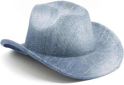 Denim Cowboy Hat Y2k Western Cowboy Hat for Women Men Washed Wide-Brimmed Cowgril Hats in Saudi Arabia