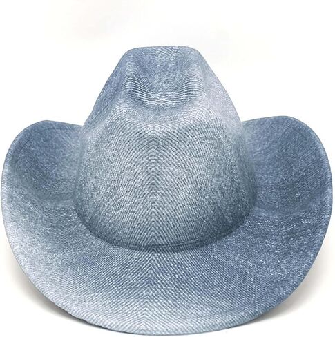 Denim Cowboy Hat Y2k Western Cowboy Hat for Women Men Washed Wide-Brimmed Cowgril Hats in Saudi Arabia