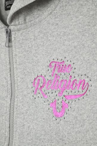 True Religion Girls 2 Piece Fleece Hooded Jogger Set – Zip-Front Hoodie & Sweatpants Outfit in Saudi Arabia