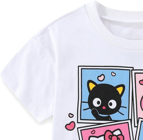 Hello Kitty Girls There Shirt Sere Stirt و Shorts Stirs 2 قطعة للأطفال الكبار in Saudi Arabia