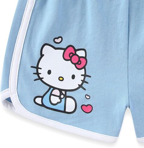 Hello Kitty Girls There Shirt Sere Stirt و Shorts Stirs 2 قطعة للأطفال الكبار in Saudi Arabia