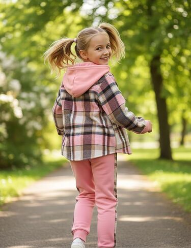 ملابس الفتيات تسقط ملابس الفانيلا الكلاسيكية منقوشة ناعمة دافئة للبنات Sweatshirt Sweatpant 2pcs مجموعات 7-14y in Kuwait