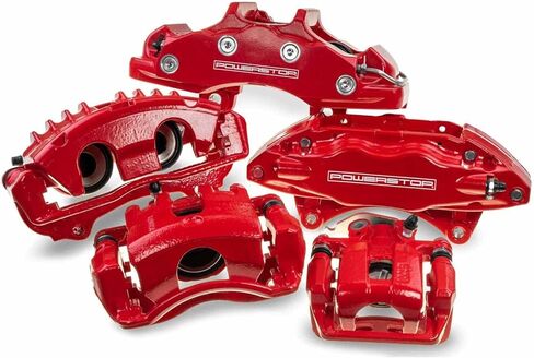 Power Stop Rear S15018 Pair of High-Temp Red Powder Coated Calipers in Saudi Arabia