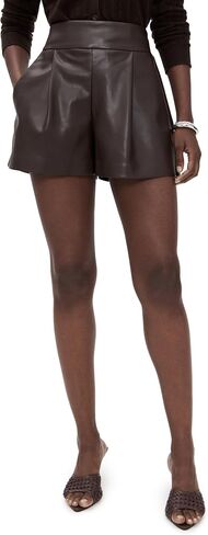 Susana Monaco Women's Faux Leather Pleated Shorts in Saudi Arabia