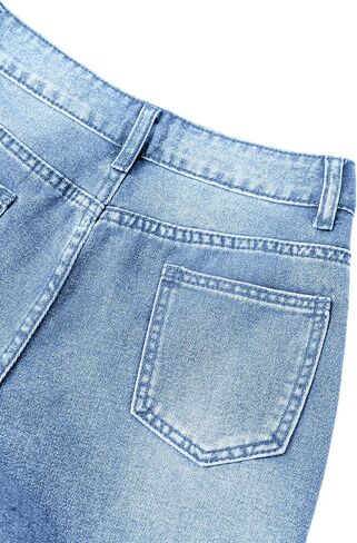 Avanova Jean Denim Bermuda Shorts for Women Knee Length Low Rise Baggy Jorts in Saudi Arabia