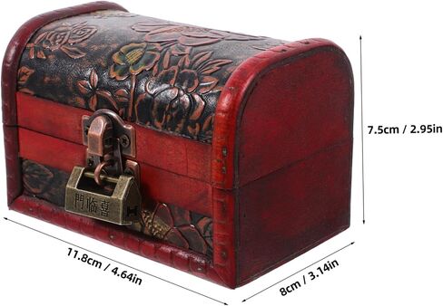 Retro Wooden Pirate Treasure Chest Small Jewelry Box Vintage Appearance Design in Saudi Arabia