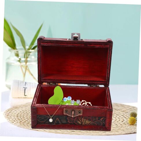 Retro Wooden Pirate Treasure Chest Small Jewelry Box Vintage Appearance Design in Saudi Arabia