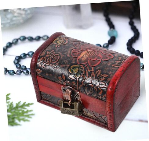 Retro Wooden Pirate Treasure Chest Small Jewelry Box Vintage Appearance Design in Saudi Arabia