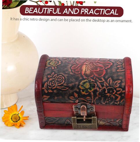 Retro Wooden Pirate Treasure Chest Small Jewelry Box Vintage Appearance Design in Saudi Arabia