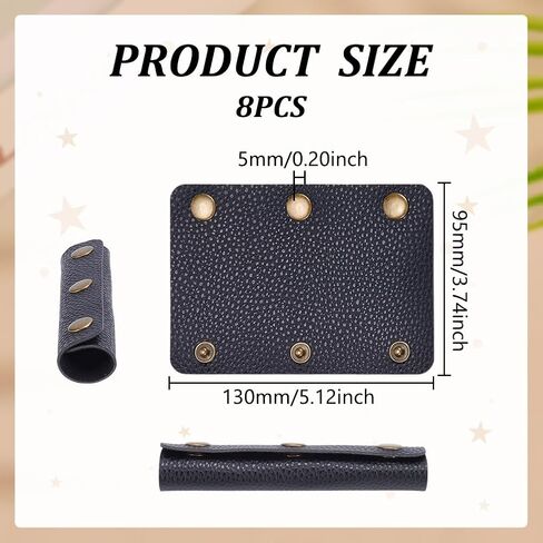UNICRAFTALE 8Pcs 4 Colors Handbag Handle Leather Wrap Covers Luggage Handle Wrap Protectors Purse Wallet Handles Protector Strap Covers for Handbags Craft Making Supplies 13x9.5x0.5cm in Saudi Arabia