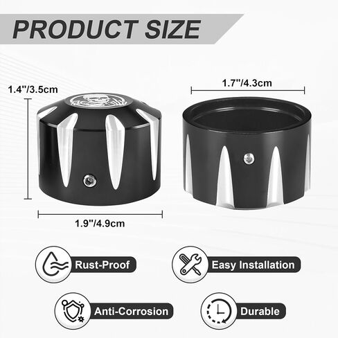 CNC Billet Aluminum Rear Wheel Axle Nut Cover Fit for Can-Am Spyder GS RS RT ST F3 (2008 to Present) | Bolt Locking Cover Axle Covers Nuts (Skull Pattern) in Saudi Arabia