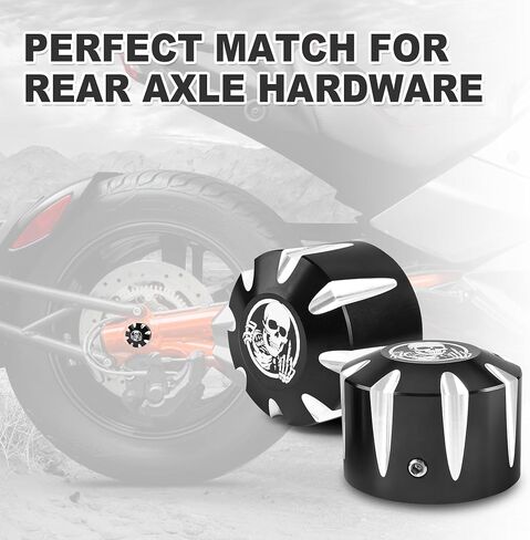 CNC Billet Aluminum Rear Wheel Axle Nut Cover Fit for Can-Am Spyder GS RS RT ST F3 (2008 to Present) | Bolt Locking Cover Axle Covers Nuts (Skull Pattern) in Saudi Arabia