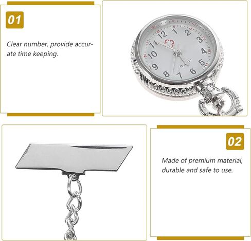 Nurse Watch, Badge Watch, Clip on Design Nurse Fob Watches for Doctors, Round Clear Dial, Easy Time Reading, Random Style in Saudi Arabia