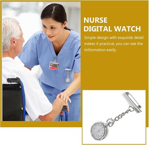 Nurse Watch, Badge Watch, Clip on Design Nurse Fob Watches for Doctors, Round Clear Dial, Easy Time Reading, Random Style in Saudi Arabia