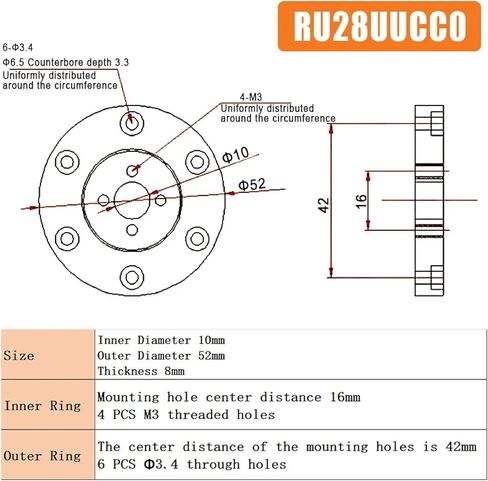 Precision P5 Cross Roller Bearing, High Rigidity Rotational Design, Industrial Grade (RU124-X) in Saudi Arabia