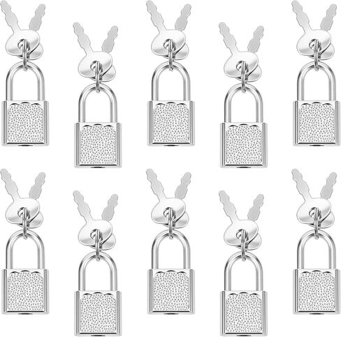 10 PCS Diary Lock and Key Set Mini Cute Diary Badlock Tiny Tiny Small Lagage Locks with Keys Tiny Badlock Silver Corcase Lock Metal Squar in Saudi Arabia