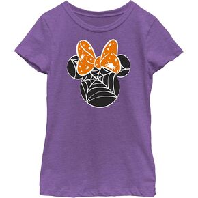 Disney Kids Mickey & Friends Halloween Minnie Spider Web Logo Girls Heather T-Shirt in Kuwait