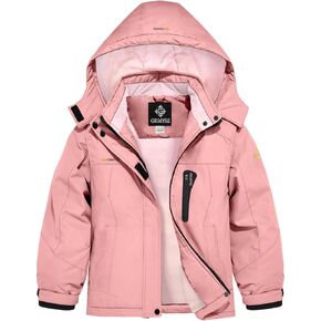 GEMYSE Girl's Waterproof Ski Snow Jacket Hooded Fleece Lined Windproof Winter Jacket in Kuwait