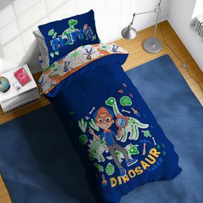 Sunny Side Up Dino Roar Twin Comforter Set - 5 Piece Kids Bedding Includes Comforter, Sheets & Pillow Cover - Super Soft Dinosaur Microfiber Bed Set in Kuwait