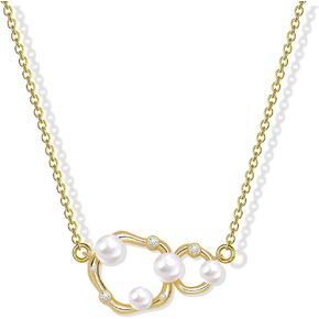 Freshwater Pearl Pendant Necklace Gold,Pearl Necklaces for Women Fashion Jewelry in Saudi Arabia