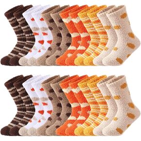 Foaincore Womens Fall Fall Dark Plush Socks Slipper Scleper Socks Fluffy Soft for Autumn Halloween Shotgiving Winter Home Indoor in Kuwait