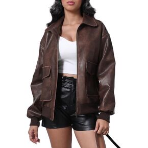 سترة جلدية فواكد للسيدات عصري 2025 Zip Zip up up up up ust jack stack acoats خريف الشتاء in Kuwait