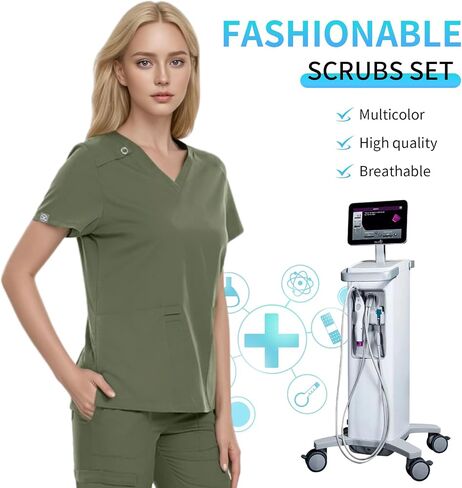 Moisture Wicking Short Sleeve Scrubs Set for Nurses,Sizes M-XXL,5 Colors For Your Choice in Kuwait