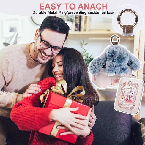 Bunny Cute Keychain with Tin, Handmade Plush Bunny Keychain Accessories for Women, Adorable Charm for Phones Bags in Saudi Arabia
