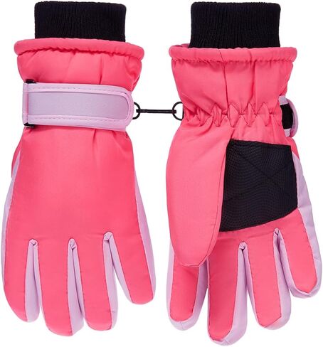 Haloumoning Kids Ski Gloves Waterproof Thermal Winter Warm Snow Snowboard Cycling Gloves for Boys Girls 3-15Y in Saudi Arabia