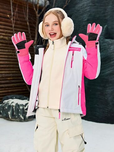 Haloumoning Kids Ski Gloves Waterproof Thermal Winter Warm Snow Snowboard Cycling Gloves for Boys Girls 3-15Y in Saudi Arabia