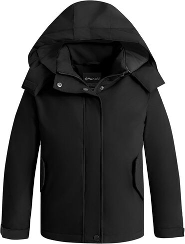 wantdo Girl's Waterproof Windbreaker Coat Snow Ski Jacket Warm Thick Rain Jacket Kids Winter Coats with Removable Hood in Saudi Arabia