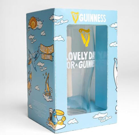 Guinness Toucan Pint Glass, Single Glass | 20oz Pints Drinking Cup | Thick Beer Glasses Beer 20 oz Beer Can Glass in Kuwait