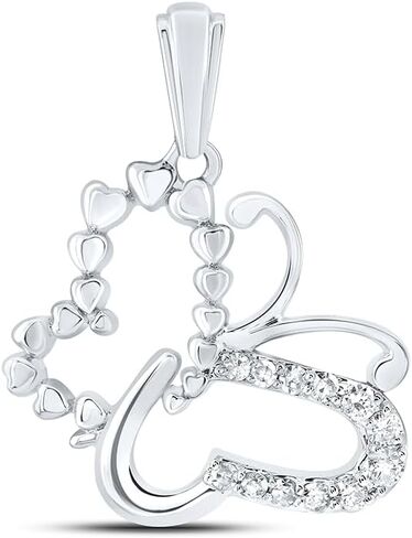 Jewels By Lux 10Kt Yellow or White or Rose Gold 1/10 Ctw Natural Diamond Gift Butterfly Pendant in Saudi Arabia