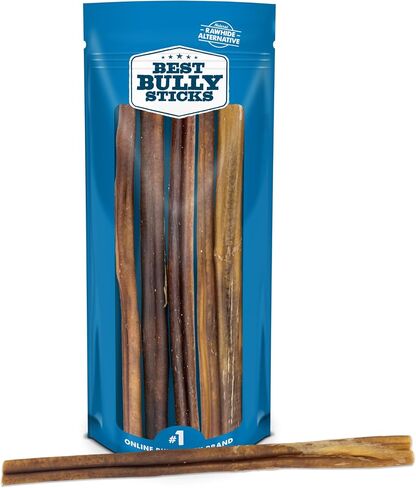 Best Bully Sticks جميع عصي الفتوة الطبيعية بسمك 12 بوصة للكلاب الكبيرة - مخبوزة ومعبأة في الولايات المتحدة الأمريكية - 100٪ من لحوم البقر التي تتغذى على العشب مجانًا - مضغ للكلاب خالٍ من الحبوب والجلود الخام - 10 عبوات in Kuwait