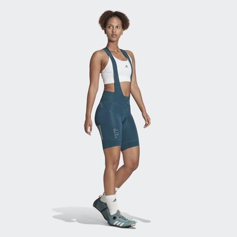 adidas Women's The Parley Padded Cycling Bib Shorts, Utility Green, XL in Saudi Arabia