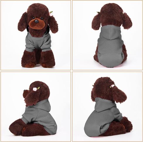 SATINIOR 2 Pieces Winter Dog Hoodie Warm Small Dog Sweatshirts with Pocket Cotton Coat for Dogs Clothes Puppy Costume (S) in Kuwait
