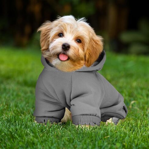 SATINIOR 2 Pieces Winter Dog Hoodie Warm Small Dog Sweatshirts with Pocket Cotton Coat for Dogs Clothes Puppy Costume (S) in Kuwait