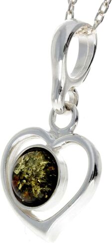 Genuine Baltic Amber & Sterling Silver Heart Pendant without Chain - 1674 in Kuwait