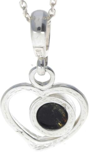 Genuine Baltic Amber & Sterling Silver Heart Pendant without Chain - 1674 in Kuwait