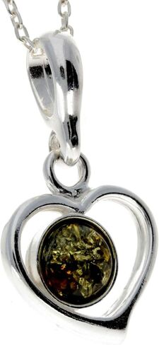 Genuine Baltic Amber & Sterling Silver Heart Pendant without Chain - 1674 in Kuwait
