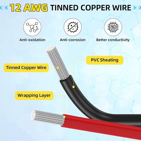 Frienda 14 موصلات AWG كابل متوافق مع SAE 30cm 2 PIN قابس واحد فصل كابل تمديد السيارات الطاقة لشاحن سيارات الدراجات النارية (8 قطع) in Kuwait