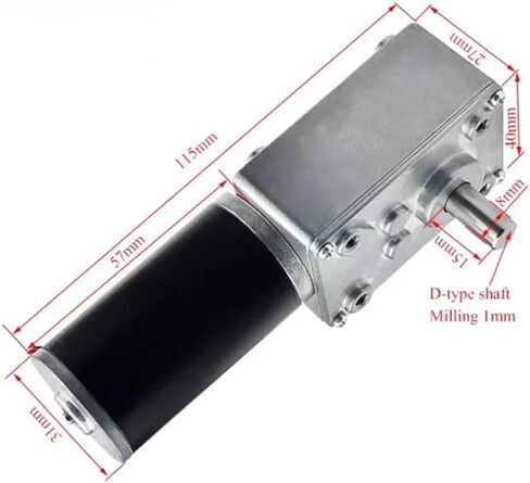 31zy-5840 DC Worm Gear Motor ، 12V/24V ، عزم الدوران العالي ، السرعة القابلة للتعديل 7-470 دورة في الدقيقة ، تصميم مصغرة ، أتمتة صناعية (24 فولت 80 دورة في الدقيقة) in Saudi Arabia