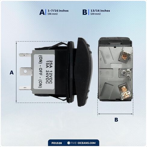 Five Oceans FO4154 On-Off-On Rocker Switch 6 Pins in Saudi Arabia