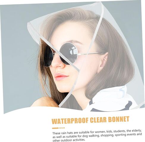 BESPORTBLE 5pcs Clear Rain Bonnet Hair Protector Transparent Caps for Hairstyle Preservation Reusable Rain Hats Convenient Storage for Travel Everyday Use in Saudi Arabia
