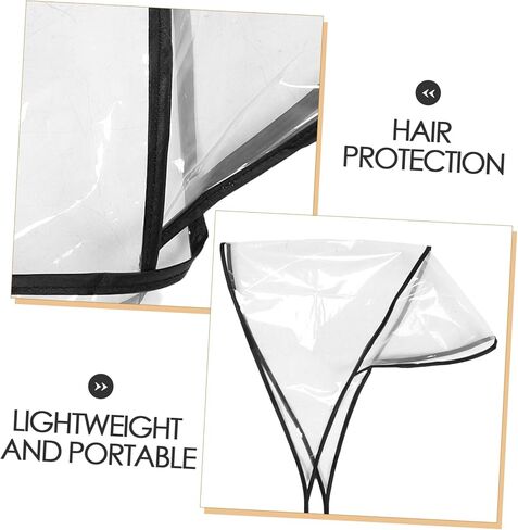 2pcs Rain Bonnet Visor for Women Lightweight Reusable Plastic Rain Hat Protect Hairstyle Weather and Travel-Friendly Design Transparent in Kuwait