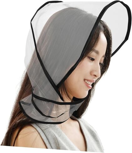 2pcs Rain Bonnet Visor for Women Lightweight Reusable Plastic Rain Hat Protect Hairstyle Weather and Travel-Friendly Design Transparent in Kuwait
