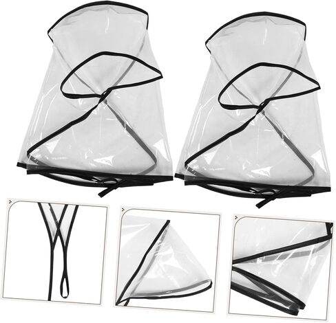 2pcs Rain Bonnet Visor for Women Lightweight Reusable Plastic Rain Hat Protect Hairstyle Weather and Travel-Friendly Design Transparent in Kuwait